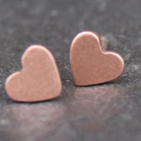 Copper Heart Earrings