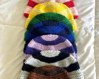 Crochet Striped Beanie