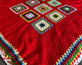 Multi colored Crochet Granny square Blanket