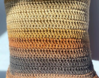 Brown Gradient Crochet Pillow