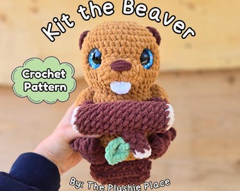 Kit the Beaver Crochet Pattern | Amigurumi Beaver | Digital file PDF by The Plushie Place