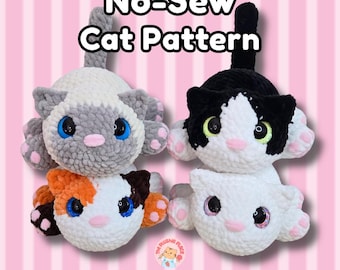 No-Sew Crochet Cat Amigurumi Pattern | 4-in-1 Digital PDF Download