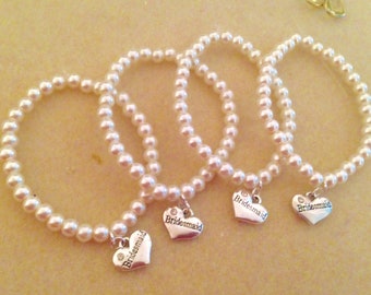 4 Bridesmaid Gift Bracelets - set of 4, Wedding Jewelry Bridesmaid Bracelets