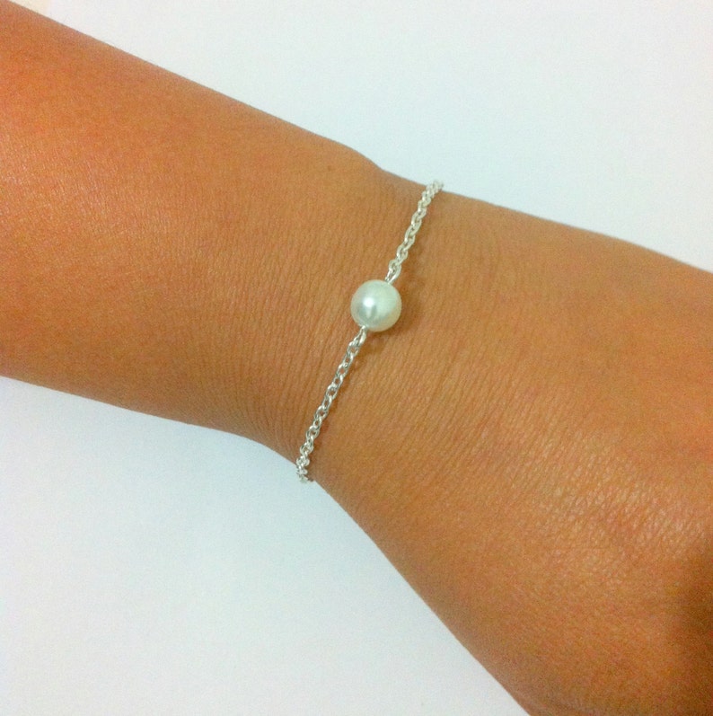 Minimal Bridal Jewelry Necklace Bracelet Earrings Necklace Bracelet Earrings Floating Single Pearl Jewelry Set