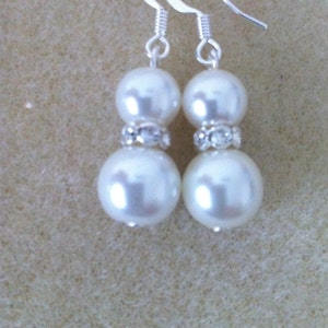 4 Popular Favourite Pearl Bridesmaids Earrings, bridesmaid gifts, bridal party earrings image 3