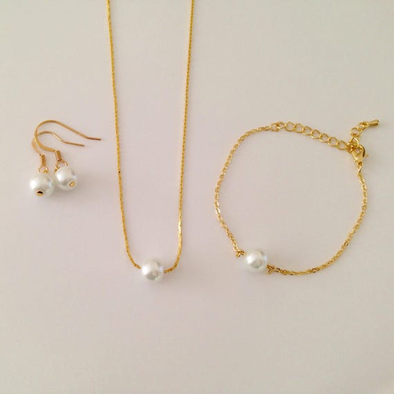 bridesmaid necklace and bracelet set