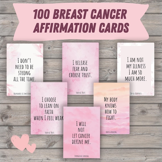 Breast Cancer Affirmation Cards: Mental Strength & Healing (PDF)
