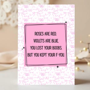 Lustige Brust-Krebs Karte Chemo Pflege Paket Karte für Brustkrebs druckbare Karte Krebs Kämpfer Geschenk Chemotechnik Geschenk Instant Download Humor Karte