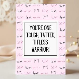 Guerrier Titless tatoué dur de Zazzle.be Liste d&#39;envies Vous avez des idées ? Cancer du sein drôle imprimable | Mastectomie Illustration des seins | Carte de soutien aux survivants | Téléchargement instantané