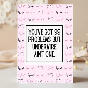 Card for Breast Cancer Support Printable Pink Ribbon Encouragement Funny Breast Cancer Card Survivor Encouragement Chemo Humor Download