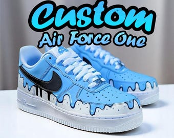 Custom Air Force 1 Sneakers: Hand-Painted Honey Drip Design