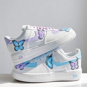 Custom Air Force 1 Butterfly Sneakers: Hand-Painted AF1 Shoes