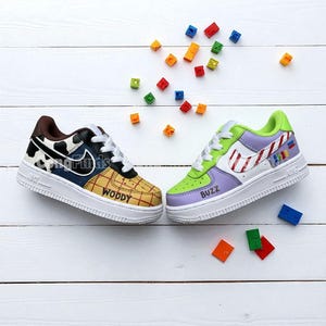 Custom Buzz Lightyear Air Force 1 Kids, Hand-Painted Toddler Sneakers, Personalized Cartoon Shoes, Disney Inspired Baby Gift