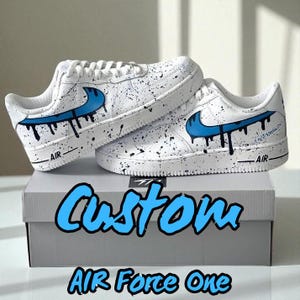Custom Drip Speckle Air Force 1 Sneakers: Hand-Painted AF1 Shoes