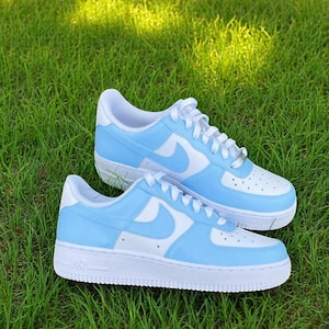 Custom Air Force 1 Blue Sneaker, Custom Hand Painted Blue AF1 Shoes, Custom AF1 Sneaker, Personalized AF1 Shoes