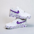 Hand-Painted Drips Air Force 1 Sneakers: Custom Purple AF1 Shoes product logo