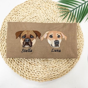 Besticktes Haustier-Sweatshirt für Frauen, benutzerdefiniertes Hundegesicht besticktes Sweatshirt, benutzerdefinierter Haustier-Hoodie, Geschenk für Tierliebhaber, personalisiertes Geschenk für Mama