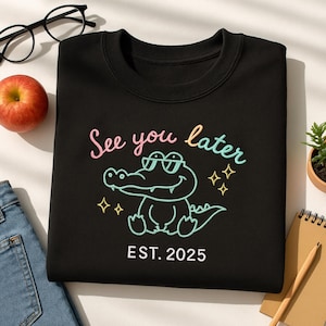 See You Later Alligator Teacher Embroidered Shirt, Last Day of School Tee, End of Year Comfort Colors® Teacher TShirt, Teacher Summer Gift