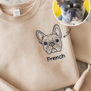 Benutzerdefinierte Hunde Gesicht bestickt Sweatshirt, Hunde Foto bestickt Hoodie, Hunde-Liebhaber Sweatshirt, Geschenk für Tierliebhaber, Haustier Stickerei Shirt