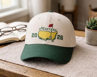Czapka z haftem inspirowana Masters Golf | Czapka golfowa inspirowana Augustą | Prezent dla miłośnika golfa | Czapka turniejowa | Haftowana czapka golfowa