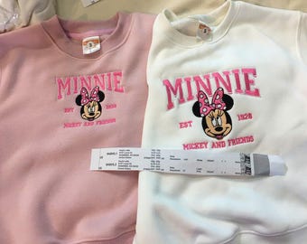 Mickey and Minnie Mouse sweatshirt / Mickey Mouse embroidered sweatshirt / Minnie Mouse jumper / Disney character matching hoodie