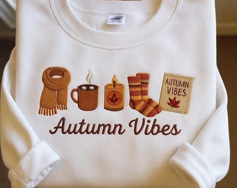 Cozy Season Embroidered Sweatshirt, Cozy Season Sweatshirt, Autumn Sweatshirts, Sweatshirts for Her, Fall Sweatshirt, Cozy Autumn Shirt