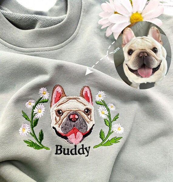 Embroidery Dog Sweatshirt Face Embroidered Dog Sweater Kntted Dog