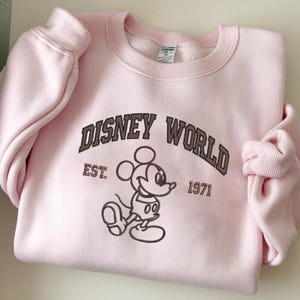 Disney Coquette embroidered Sweatshirt, Disney World Coquette bow embroidered Sweatshirt, Disney Princess Sweatshirt