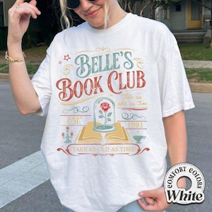 Vintage Retro Belle's Book Club PNG, Opowieść stara jak świat Piękna i Bestia PNG, Belle Princess PNG, Prezent dla miłośnika książek dla niej png