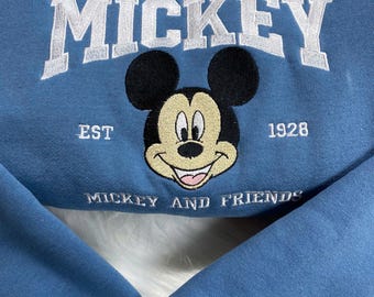 Mickey and Minnie Mouse sweatshirt / Mickey Mouse embroidered sweatshirt / Minnie Mouse jumper / Disney character matching hoodie