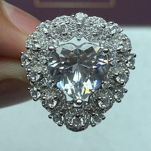 Lab Grown Diamond Ring For Wedding Engagement Heart 4.00 IGI Certified F VS2