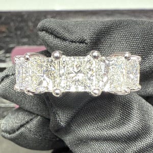 Lab Grown Diamond Ring Princess 5.0 TCW Wedding Engagement Band