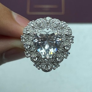 Lab Grown Diamond Ring For Wedding Engagement Heart 4.00 IGI Certified F VS2