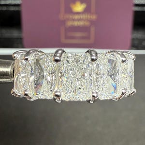 Lab Grown Diamond Ring Radiant 5.0 TCW Wedding Engagement Band