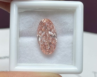 ovaler pinkfarbener Diamant 5ct: blau gewachsen IGI zertifiziert