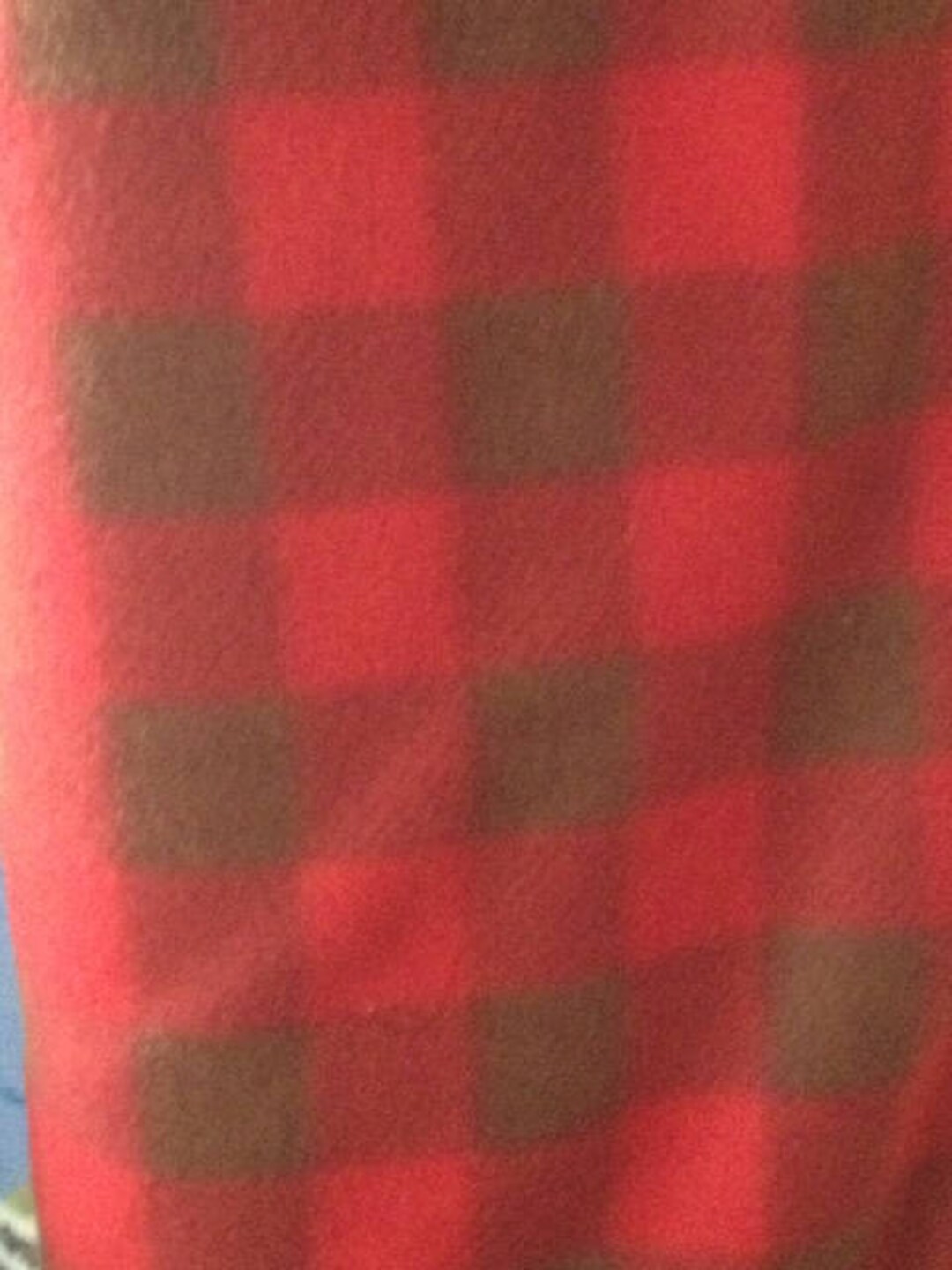 1 Yard Plaid Fleece Fabric 60 Inches Wide Red and Brown Plaid Christmas