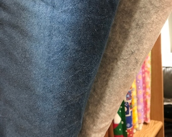 Blue or light gray cotton poly velour fabric 60 inches wide