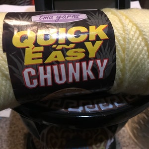 Yellow chunky yarn -  1 skein NWT “Quick & Easy” acrylic yarn - contains Aloe - 5 Oz