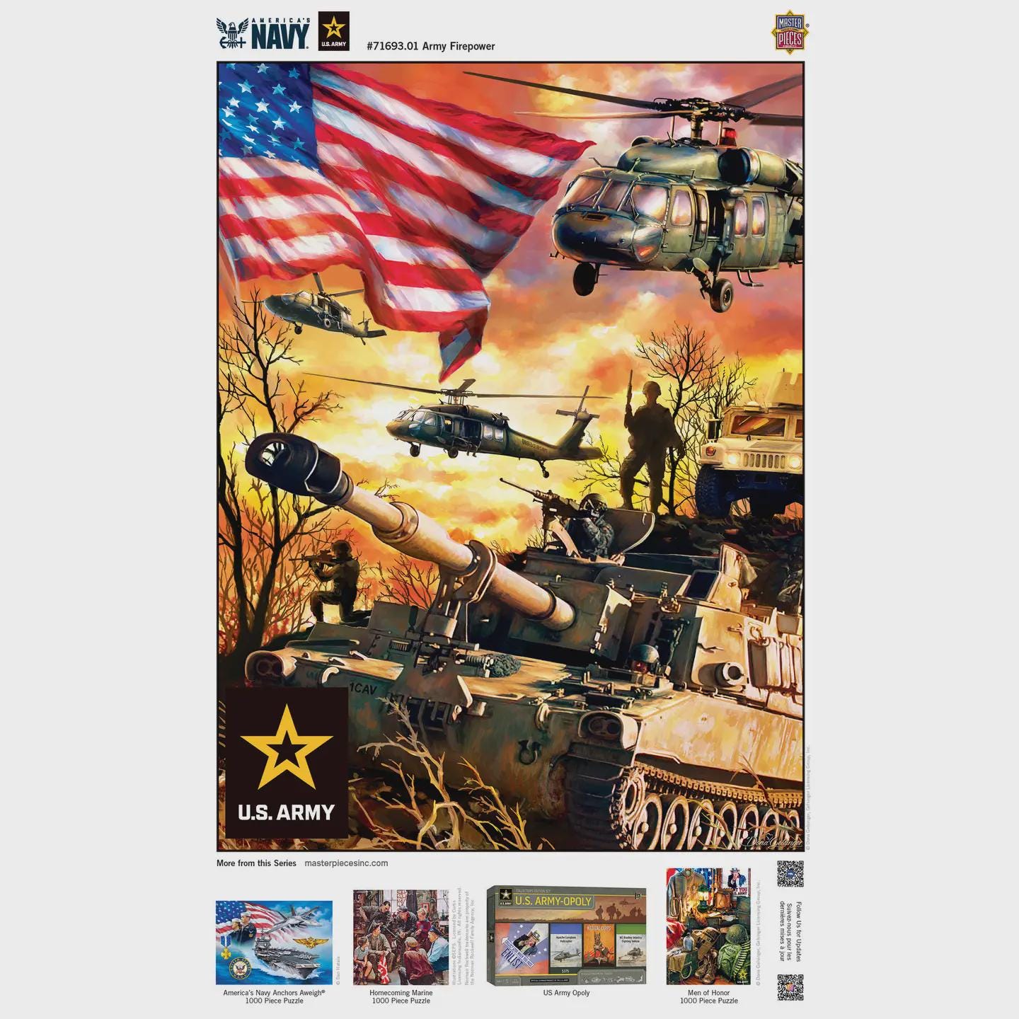 NIP Masterpieces US Army Jigsaw Puzzle - Bonus Poster Included