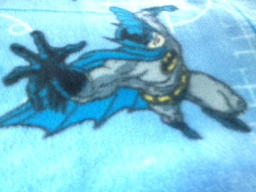Batman Fleece Fabric Blue Background 60wide X 1 Yard Etsy