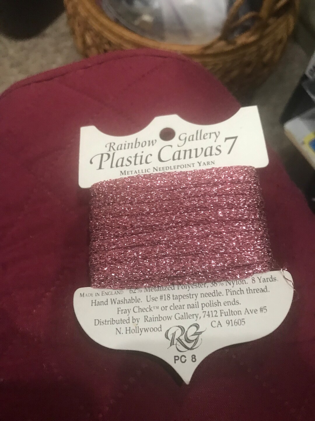 8 Yards Metallic Needlepoint Yarn Rainbow Gallery Plastic Canvas 7 Free