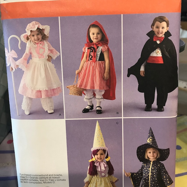 NIP Simplicity Halloween costume pattern - child’s size 1/2 - 4 includes hats, capes,pants dresses