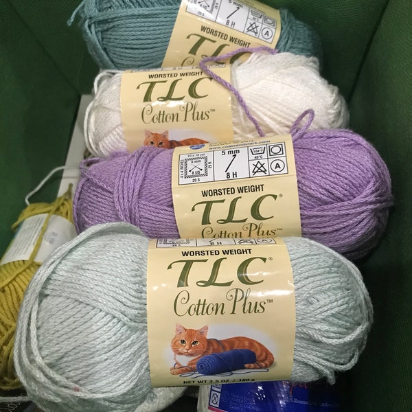 NIP One skein TLC cotton plus crochet yarn/thread - 2.5-3.5 oz - cotton/acrylic