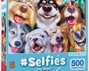 NIP Masterpieces Selfies “Say Treats “ dog puzzle - 500 pieces - kid’s craft / ages 8+