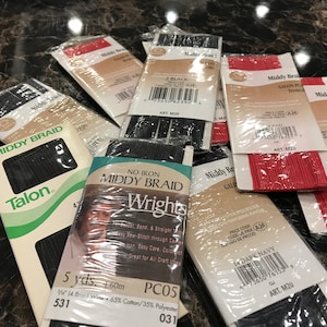 NIP free shipping Coats & Clark / Wright’s/ talon middy braid Trim 3/16” Wide x 4 Yards - assorted colors
