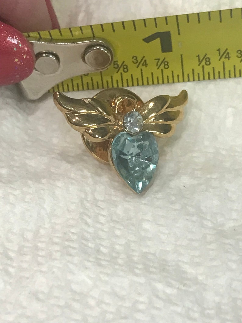 Vintage Avon Tie Tac Pinback Angel Pin - Blue Aquamarine Color Stone ...