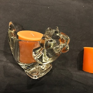 vintage Avon glass squirrel votive - includes new votive candle