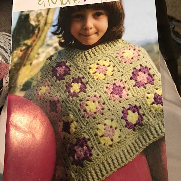 Child ponchos & more Crochet booklet - 8 projects -Free shipping - leisure arts little books