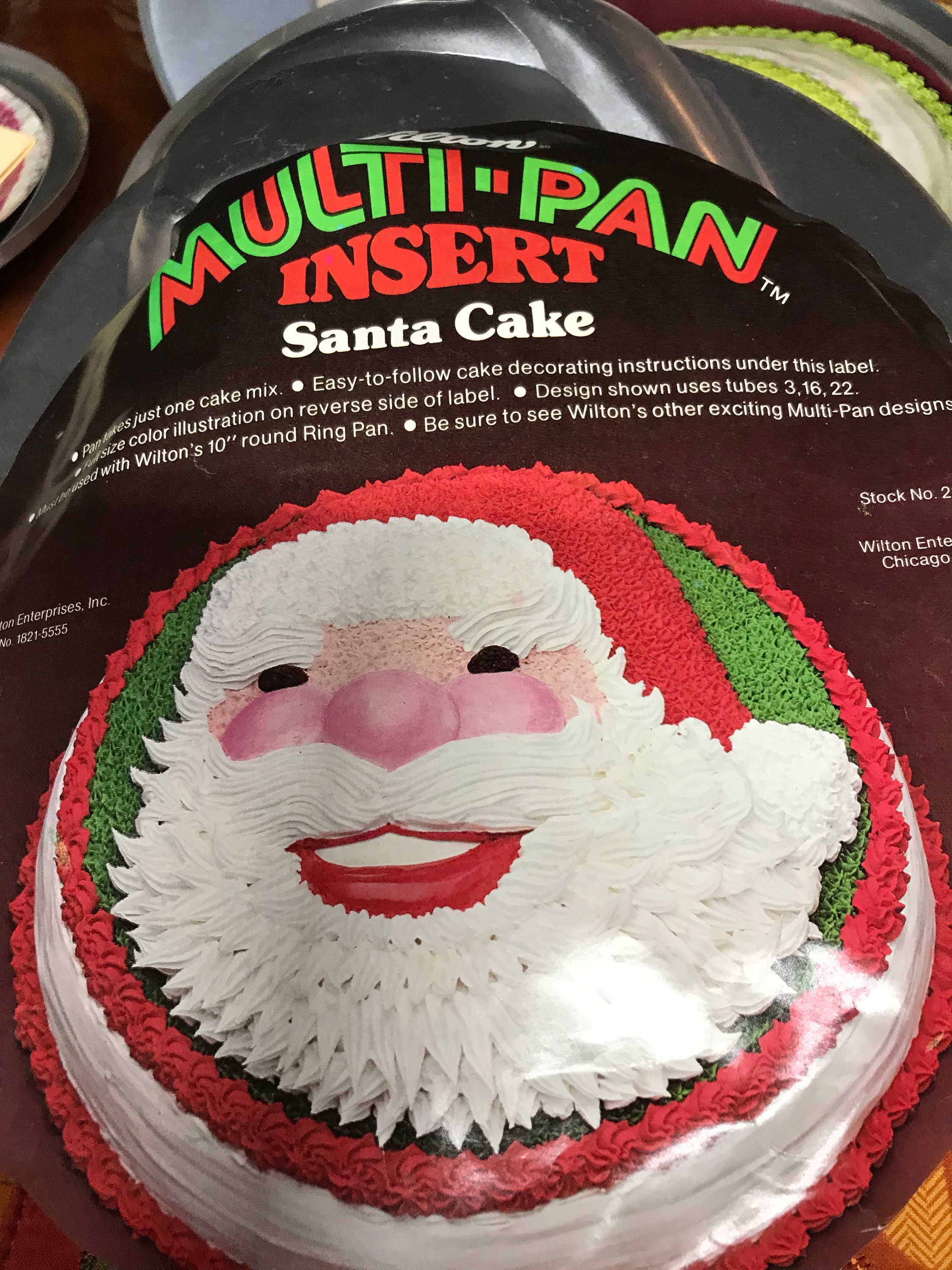 Vintage Wilton Party Pan Santa Cake Christmas 1979 Paper Insert &  Instructions