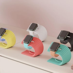 Colorful Apple Watch Stand | 3D Printed Charging Dock for Apple Watch Series 8 7 6 SE 5 4 3 | Gift for Tech Lovers